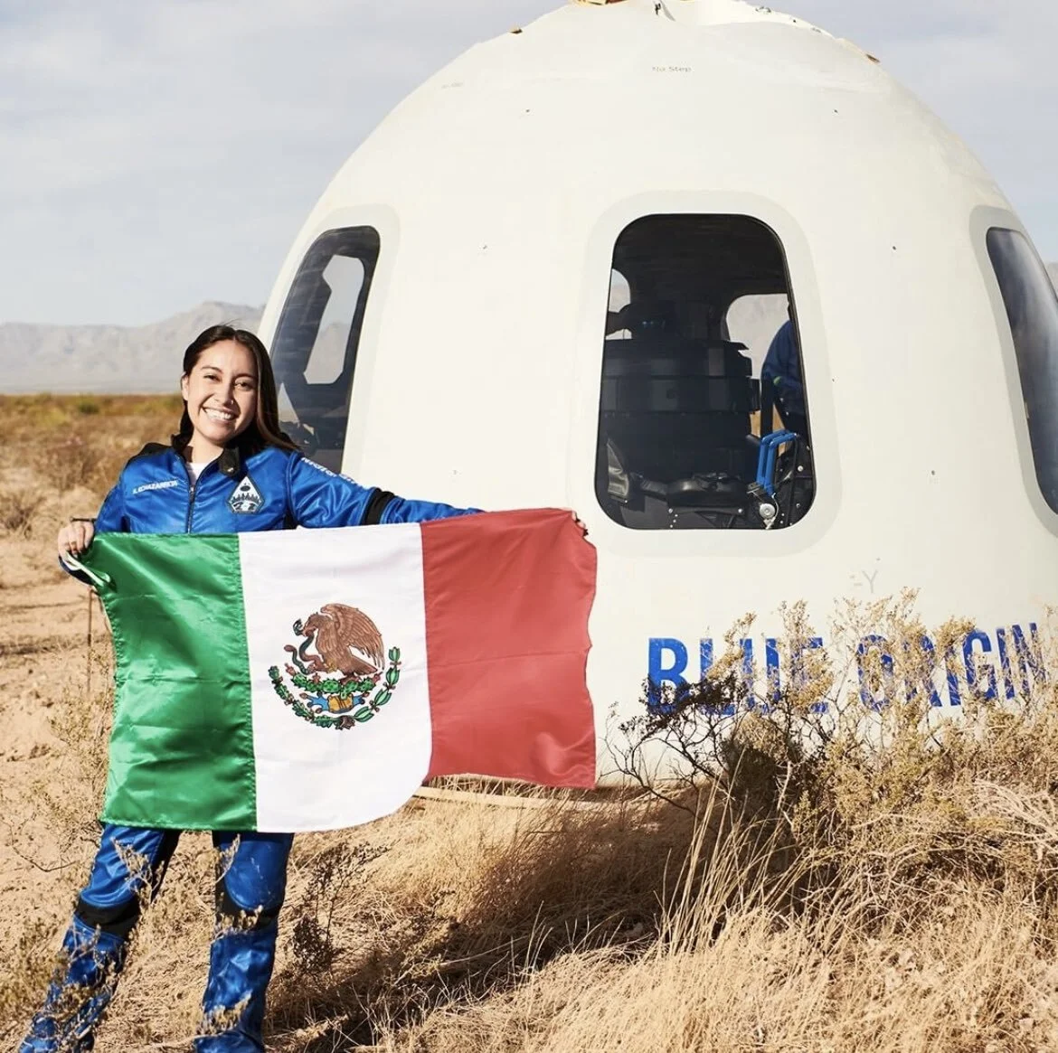   The astronaut traveled into space on a Blue Origin ship