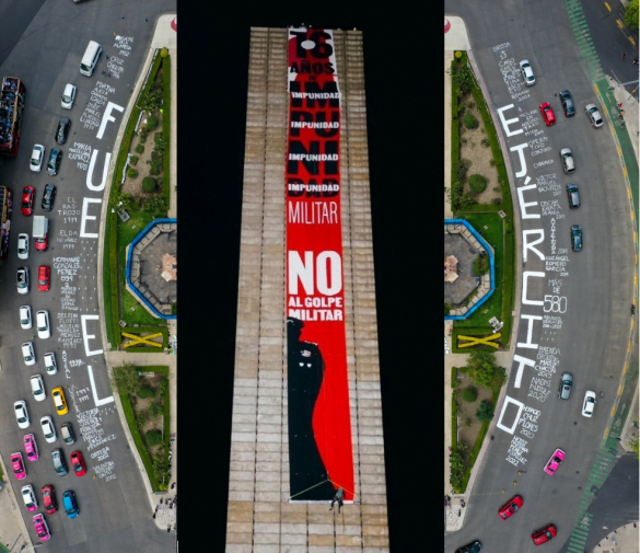 Fotografía: Twitter @ELEMENTADDH, @antimonumenta / edición Diana Hernández Gómez