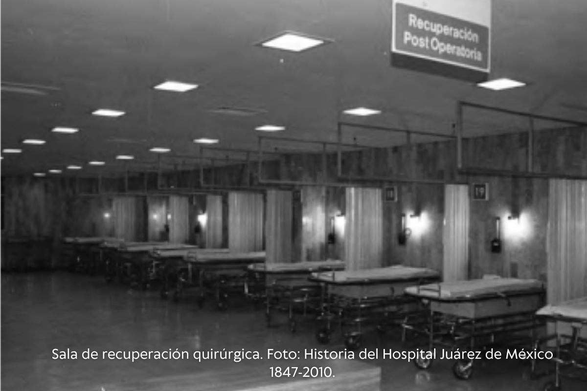 aliadas angeles cruz- Sala de recuperación quirúrgica. Foto: Historia del Hospital Juárez de México 1847-2010