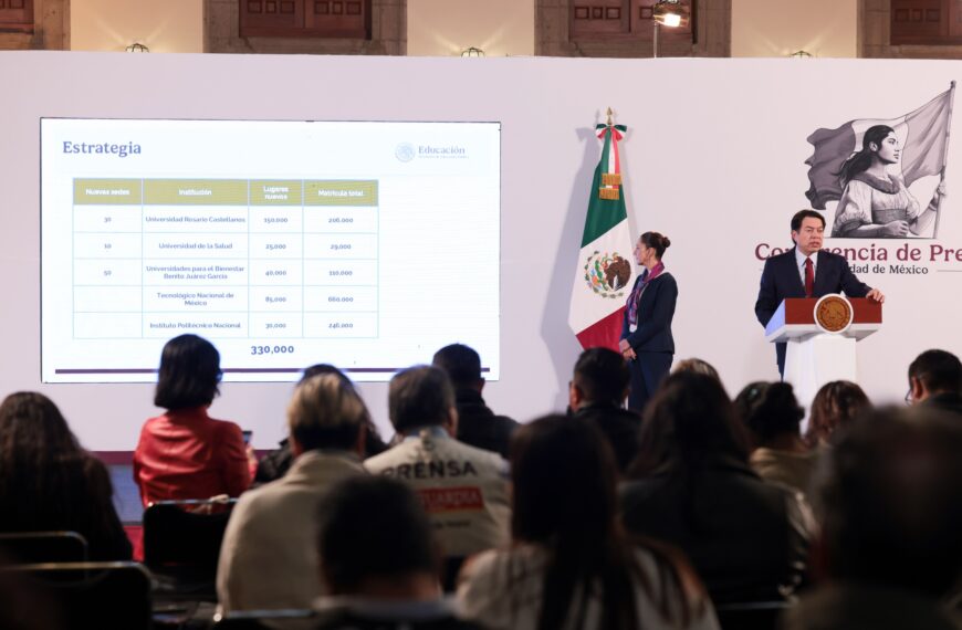 Sheinbaum anuncia 300 mil nuevos lugares para estudiar la universidad en México