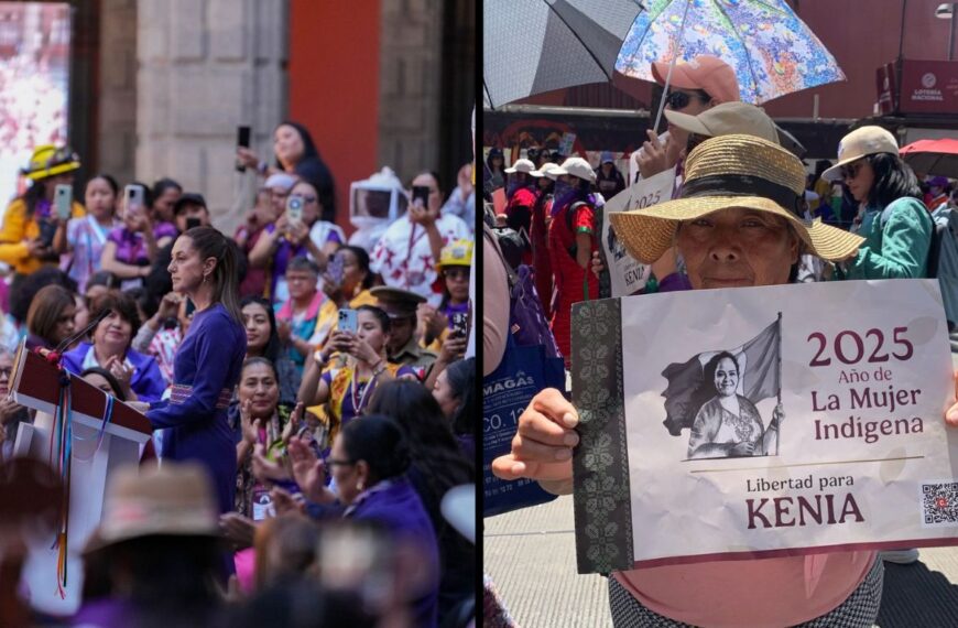 Gobierno dedica 8M a mujeres indígenas; en calles claman justicia por Kenia y Sandra Domínguez