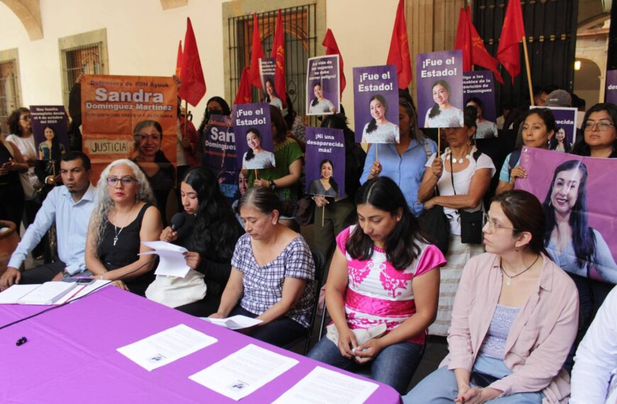 Familiares de defensora Sandra Domínguez, exigen investigación con perspectiva de género por su asesinato