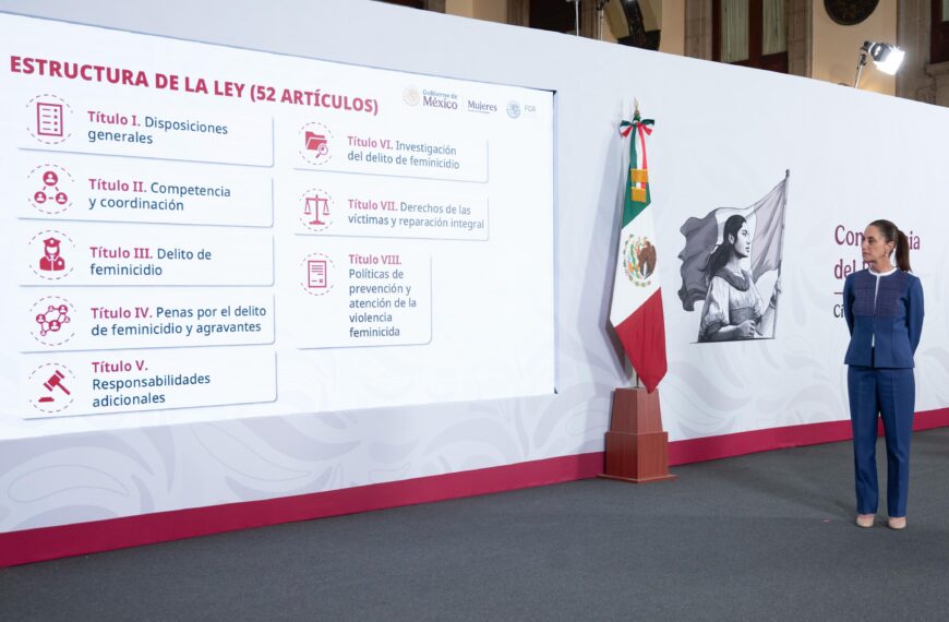 Contra la violencia feminicida, Sheinbaum presenta Ley General prevenir, investigar y sancionar el delito