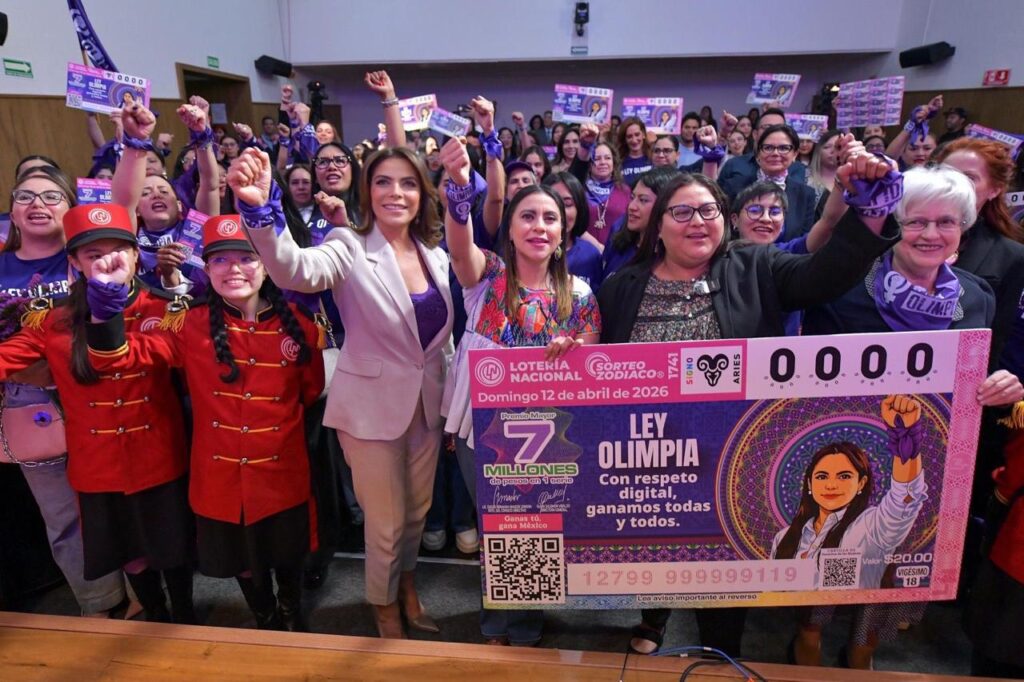 Conmemoran quinto aniversario de Ley Olimpia con billete de Lotería