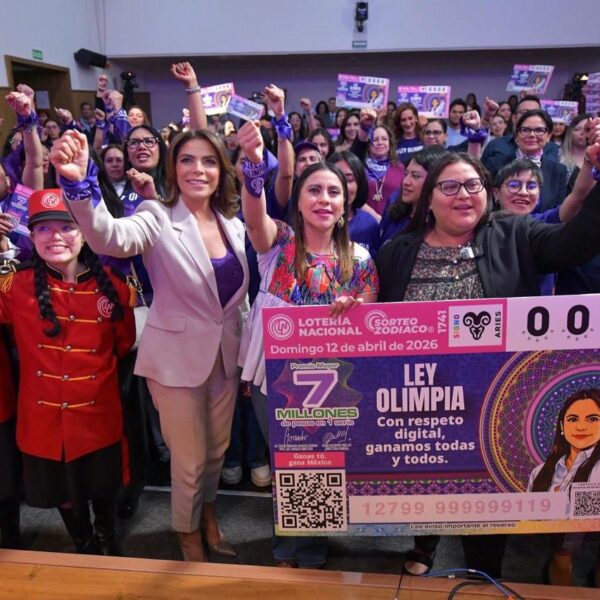 Conmemoran quinto aniversario de Ley Olimpia con billete de Lotería